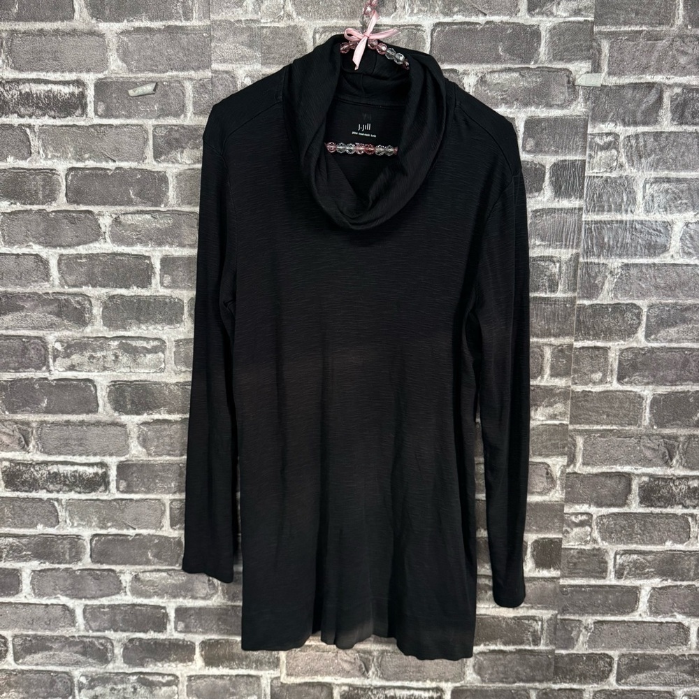 J. Jill pima cowl neck tunic shirt black long sleeve
